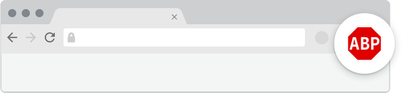 Imagen de un navegador con la extensión de AdBlock Plus